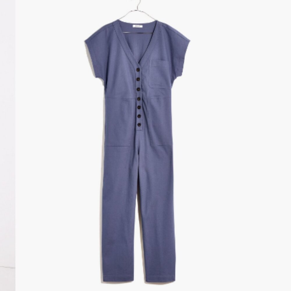 Madewell Cap-Sleeve Jumpsuit Sun-faded Indigo Size Small